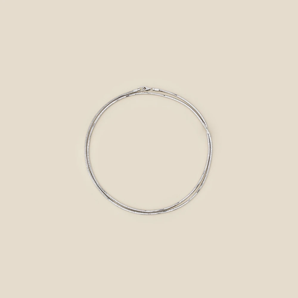 铜合金项链 极简六面切割百搭蛇骨链