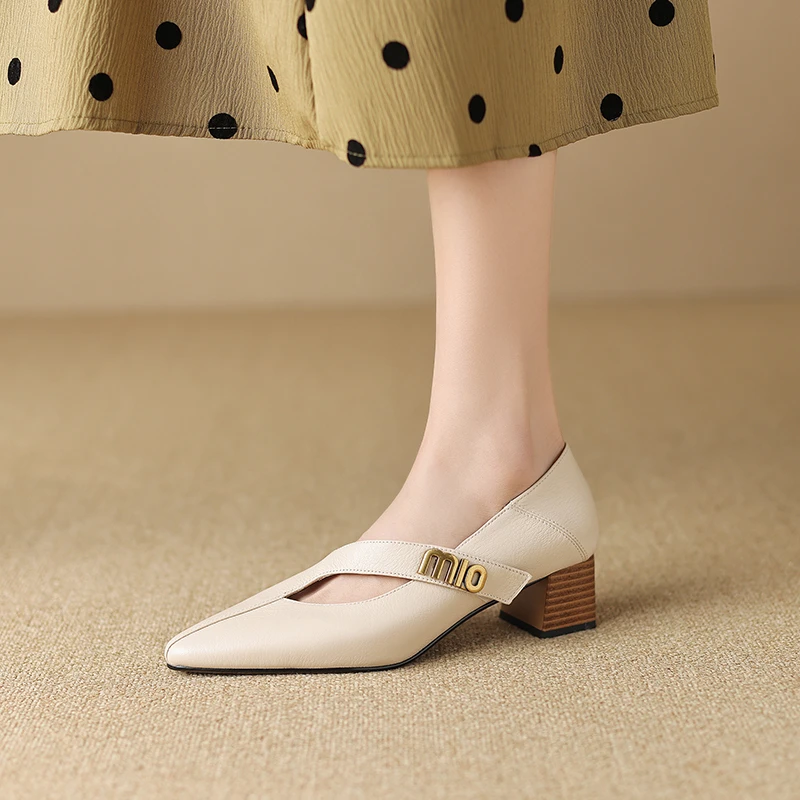 ReneChristine|33-40码|4.5cm|夏季新款粗跟复古法式浅口百搭单鞋