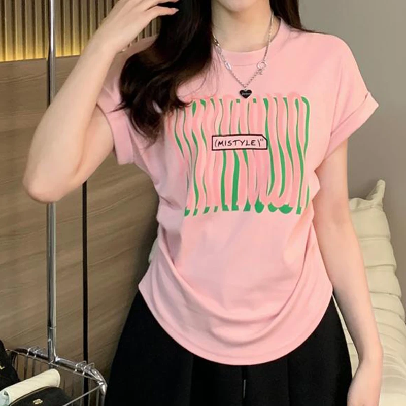特大码200斤日系减龄飞飞袖设计感时尚短袖t恤女夏季2025新款内搭