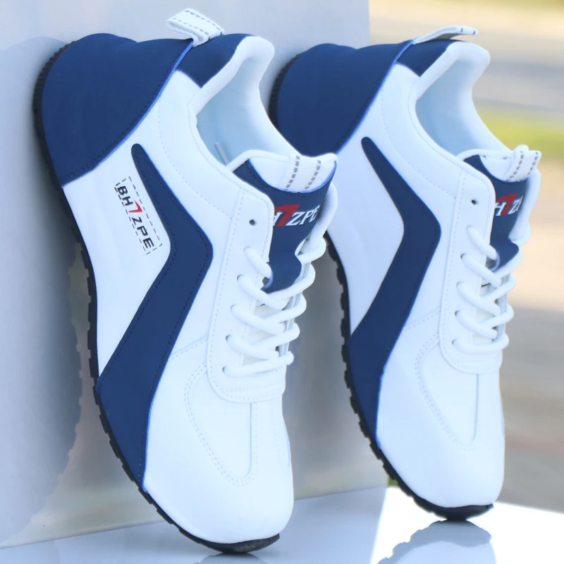 男鞋高档秋冬新款皮面运动休闲鞋潮流百搭防滑轻便包底鞋软底潮鞋