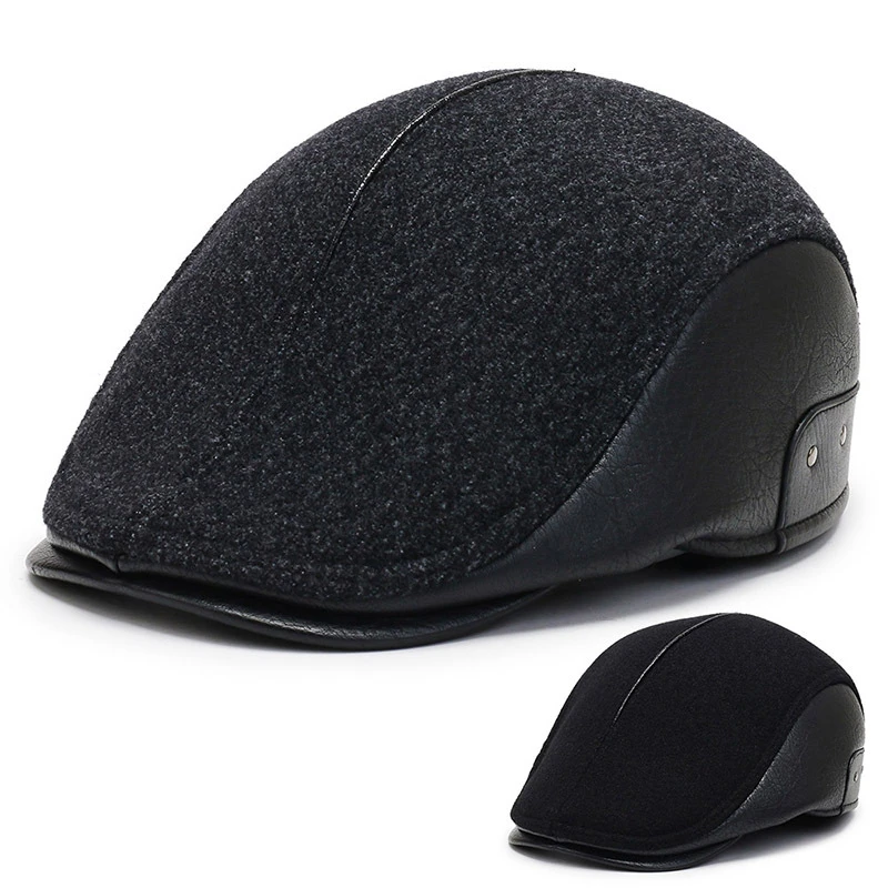 中老年帽子男士秋冬鸭舌帽前进帽加绒棉帽户外保暖护耳老年人帽子