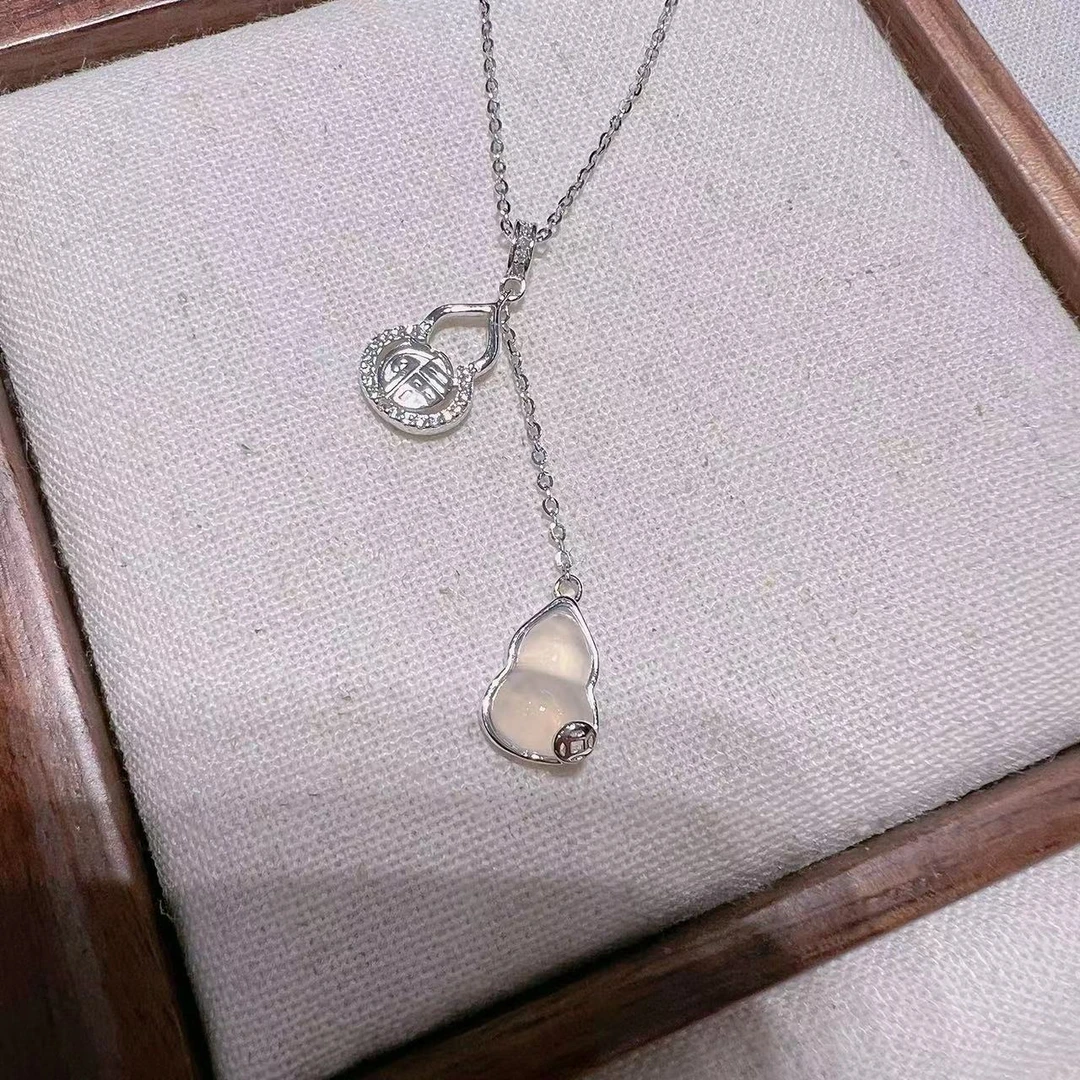 坠链均925银 旺莱 829 雨水满钻福字双流苏葫芦X8563710-15 凤选