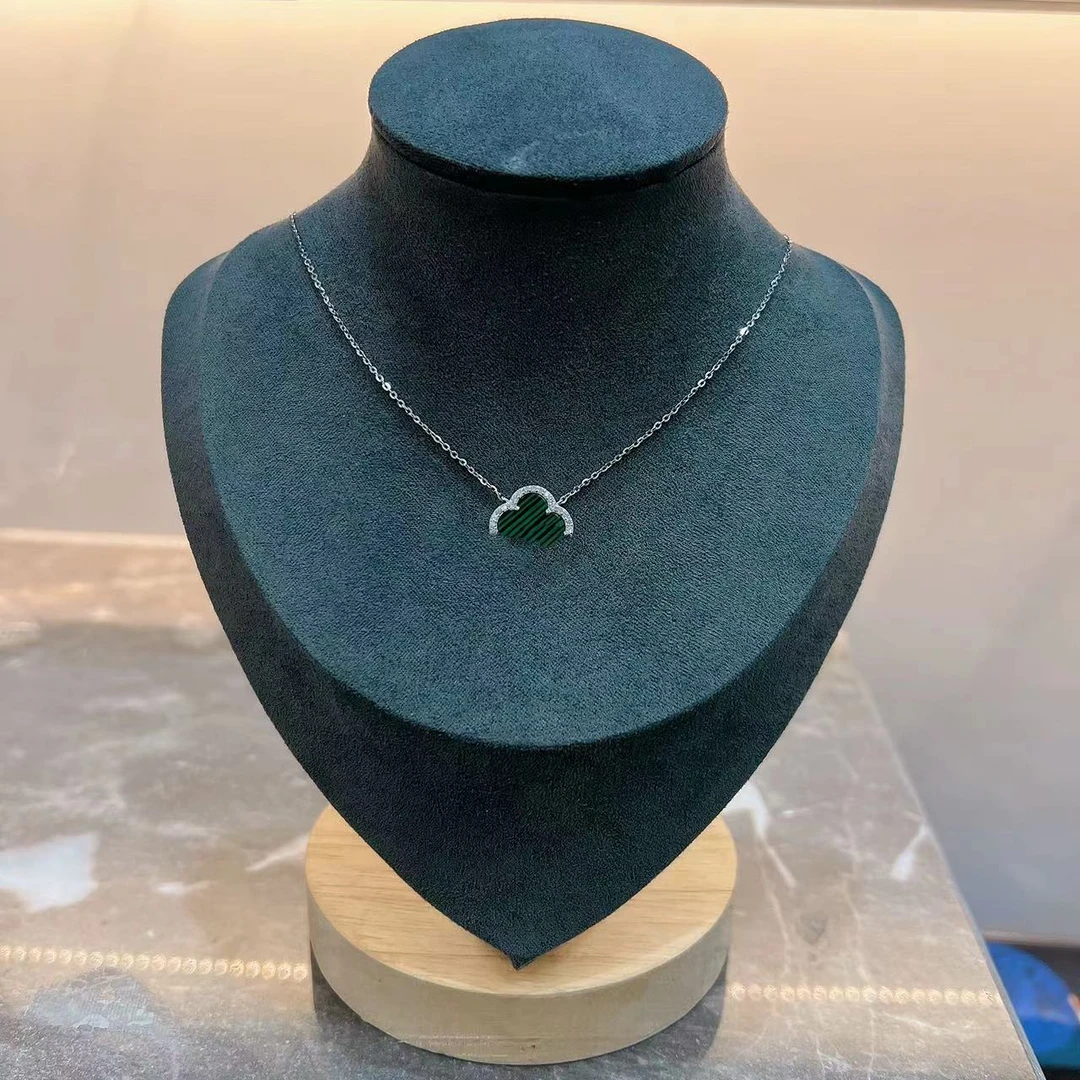 坠链均925银 旺莱 822 绿色四叶花小排链J82373012-21 凤梨严选