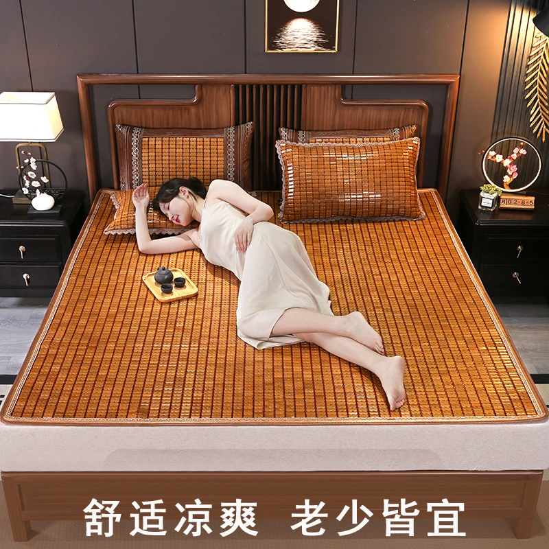 夏季麻将凉席1.8m清凉竹席2.0m床0.8m学生宿舍折叠竹块席工厂直销