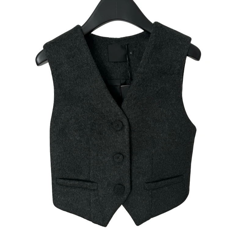 「OCT·陈七七」新品气质马甲西装休闲时尚灰色马夹无袖商务英伦