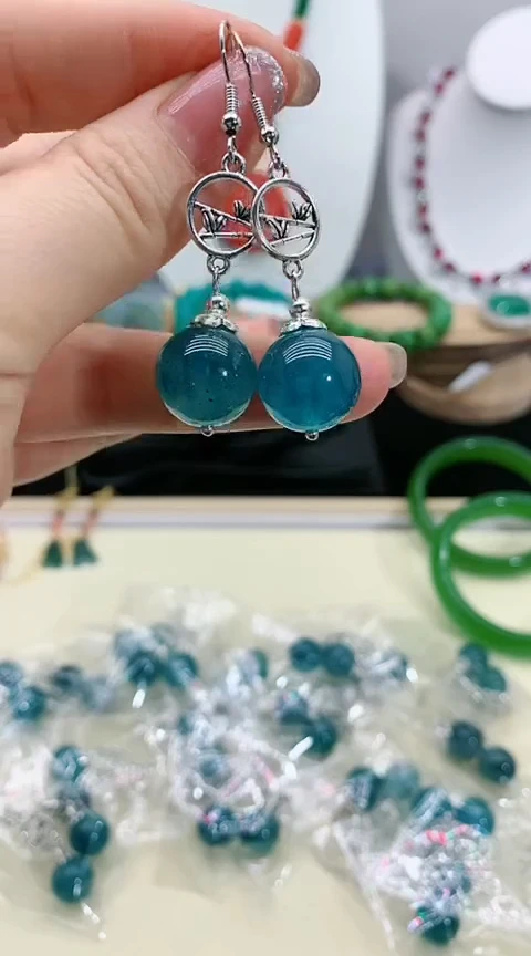 【闪购商品】翡翠耳饰银S925镶嵌998号
