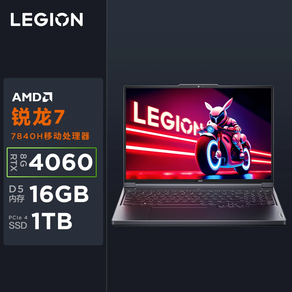 9新 Lenovo/联想 优品R7000P R7-7840H/16G/1T/RTX4060/灰