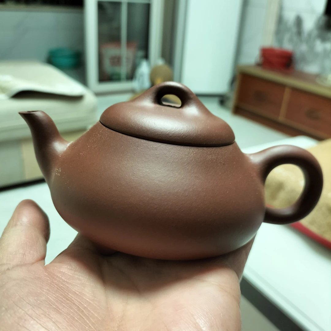 宜兴水平壶纯手工原矿紫砂壶汉唐石瓢，红清水泥260cc半手制作500