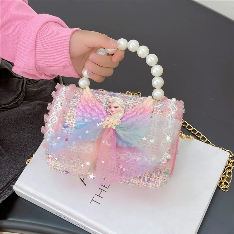 女童包包洋气小香公主包珍珠手提配饰包迷你零钱包公主包儿童包包