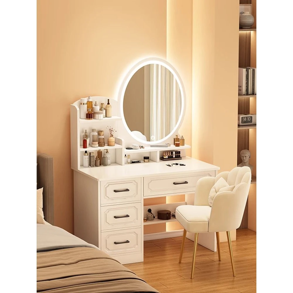 新疆包邮欧式梳妆台卧室简约现代2023年新款书桌化妆桌一体化妆台