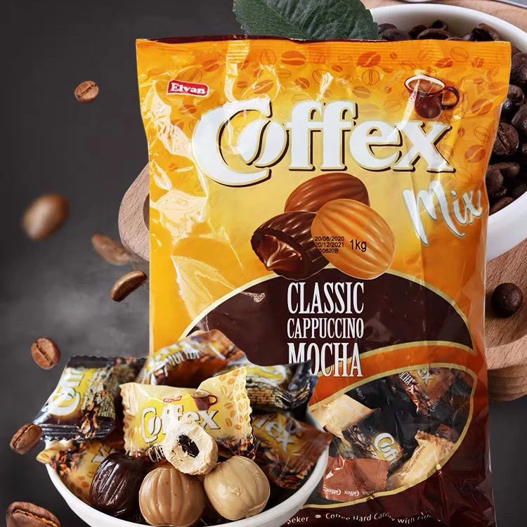 土耳其进口3味混合咖啡味夹心糖果卡布奇诺摩卡味休闲零食年货喜