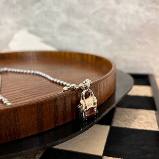 铜合金项链 包包地球项链XL2150