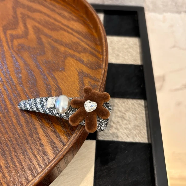 棕色小熊zz发夹FJ1028