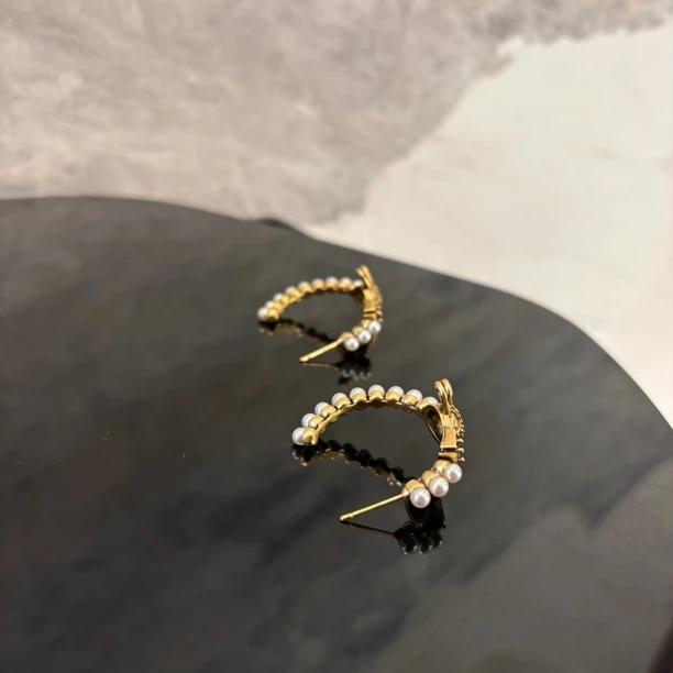 铜合金仿珍珠耳饰 别针星球zz耳环EH2215