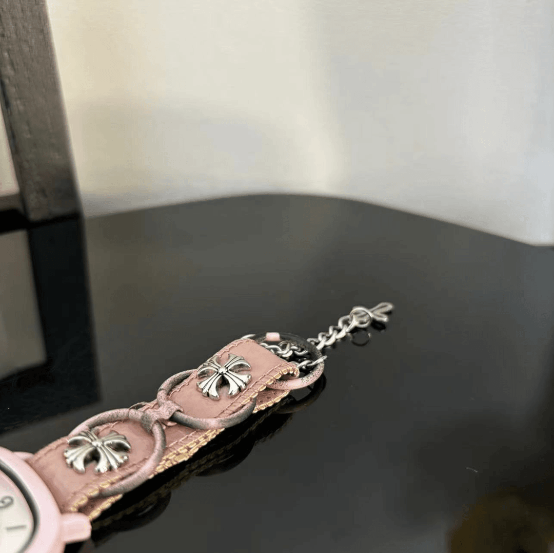 铜合金手链 粉色十字手链SB004-B032