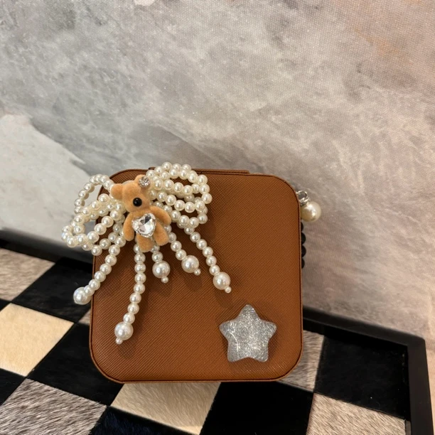 首饰盒/箱 小熊蝴蝶结棕色收纳盒BB087