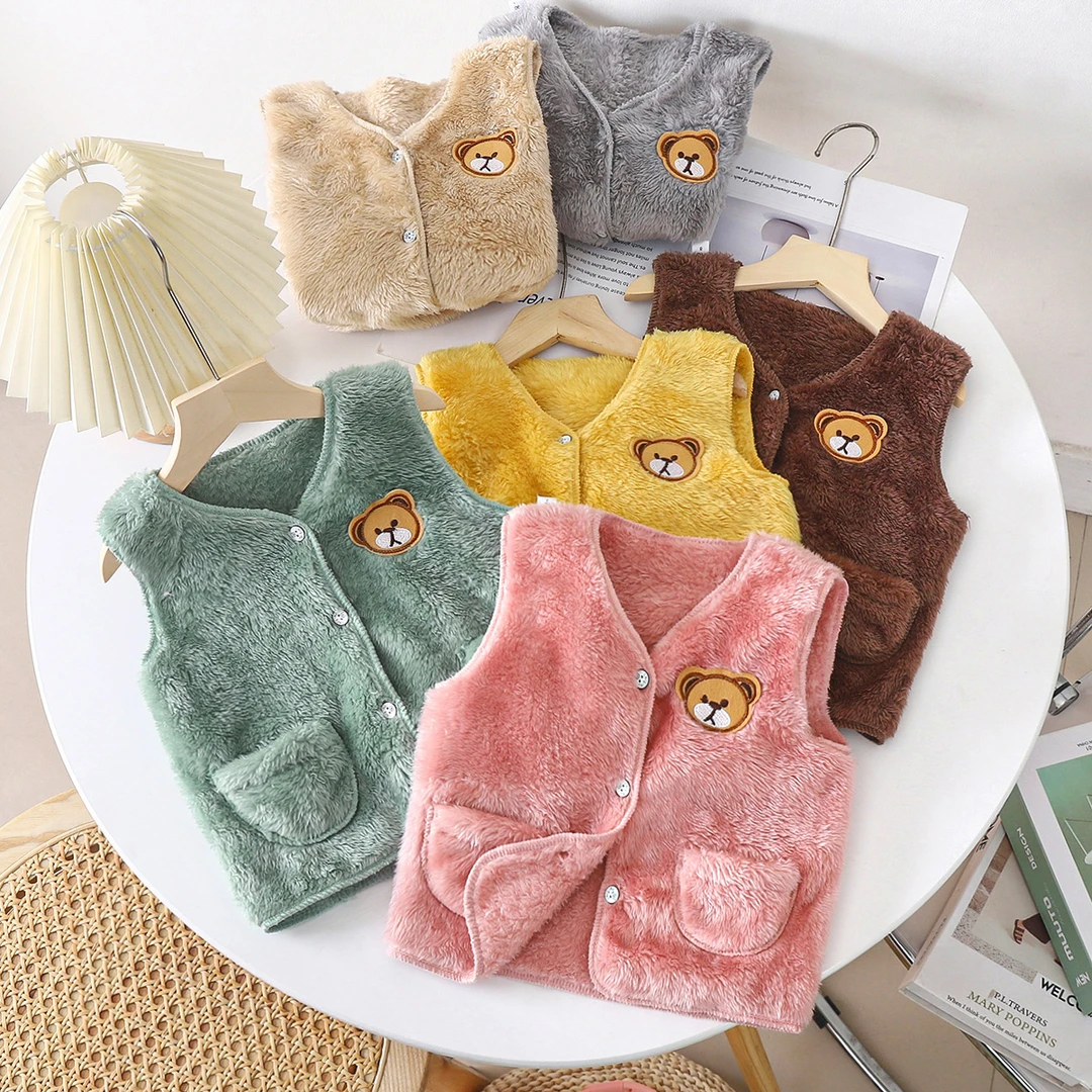 儿童春秋外穿加绒洋气小童冬季马夹马甲保暖秋冬加厚婴儿暖背