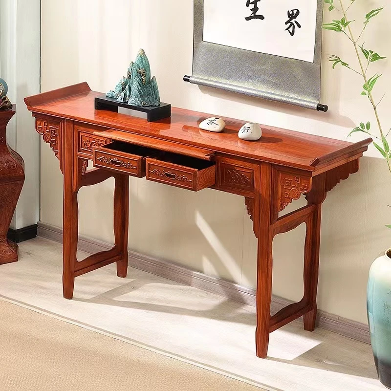 红木供桌供台刺猬紫檀条案条几玄关中堂翘头案家用实木全榫卯结构