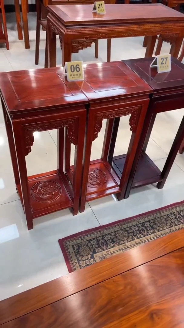 【闪购商品】花梨木类置物架06号福利款花架1对