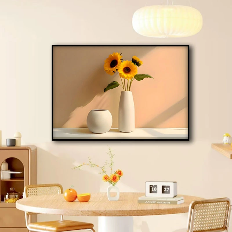 C011太阳花温馨花卉餐厅装饰画过道挂画客厅卧室治愈系挂画