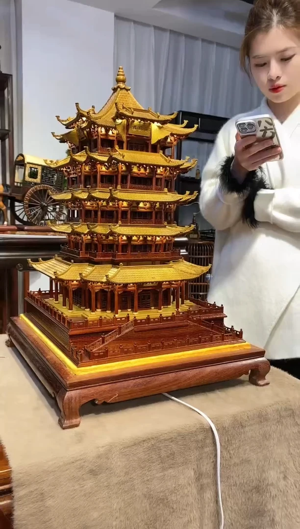 【闪购商品】乌木类端景台金丝楠木黄鹤楼