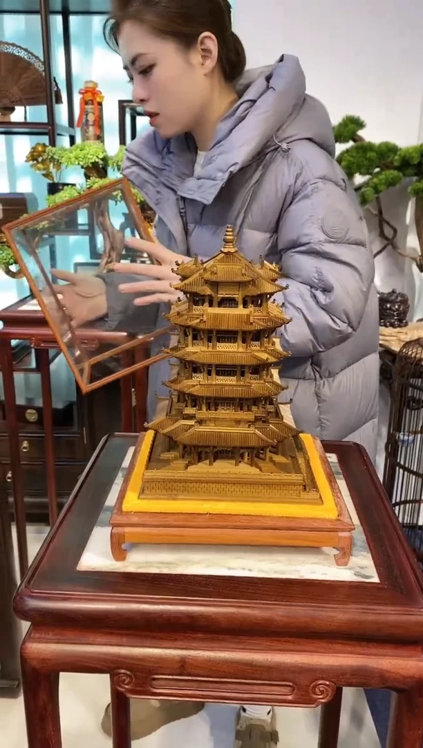 【闪购商品】乌木类端景台金丝楠木小黄鹤楼