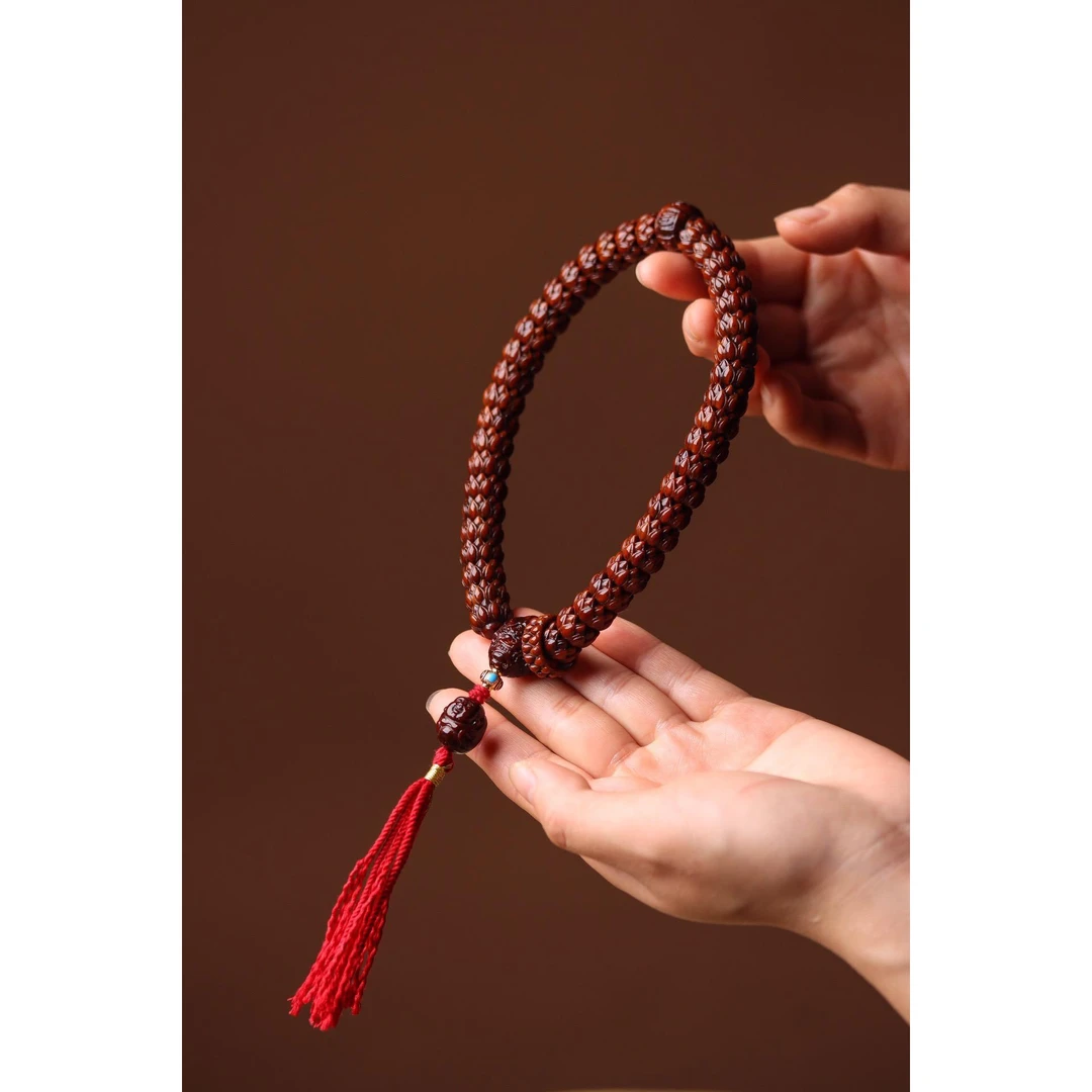 招财紫金鼠双层莲花手持手串精工雕刻高油脂全品无瑕疵高端手串