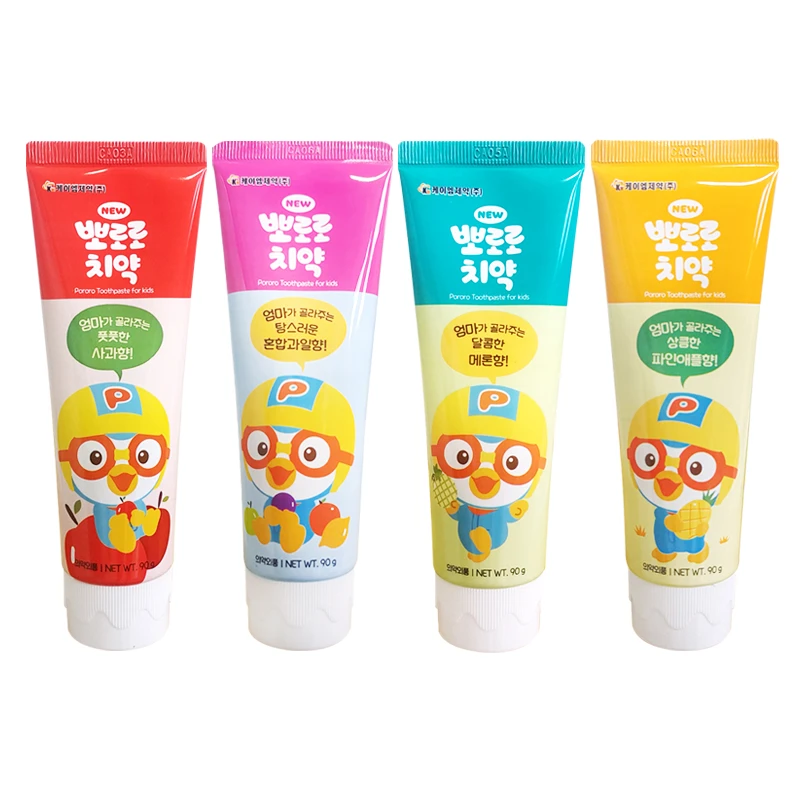 Pororo/啵乐乐韩国进口原装儿童果味牙膏90g*2支装