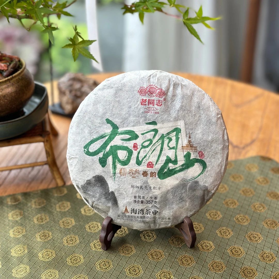 老同志布朗春韵普洱生茶海湾茶厂2022年出品净含量357克长期