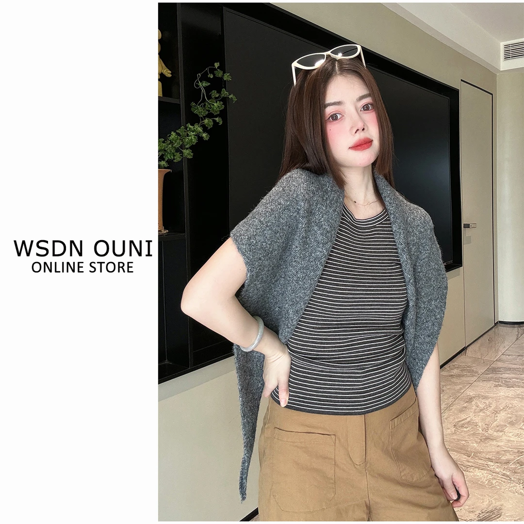 早秋新款~羊毛清冷感三角披肩纯色百搭包头围裙披肩森系冷淡风