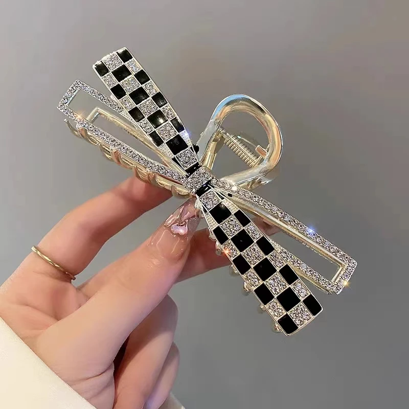 时尚个性蝴蝶结发夹头饰女后脑勺大抓夹发量多鲨鱼夹韩版气质发饰