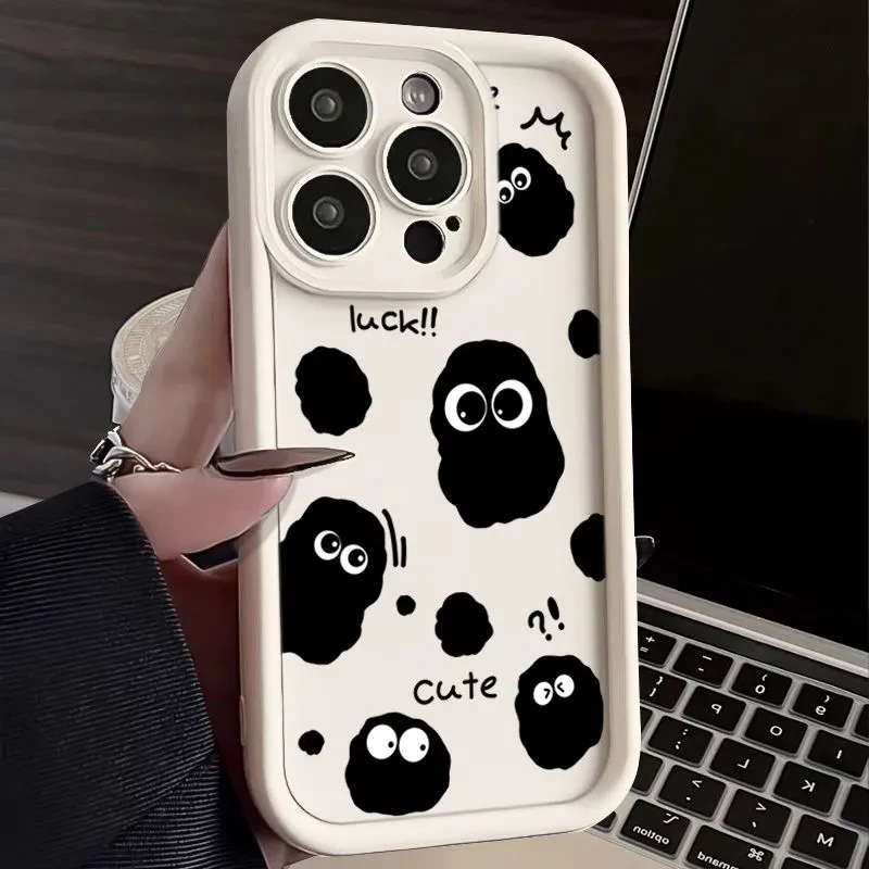 苹果14promax手机壳小煤球新款iphone15防摔12硅胶11全包13保护套