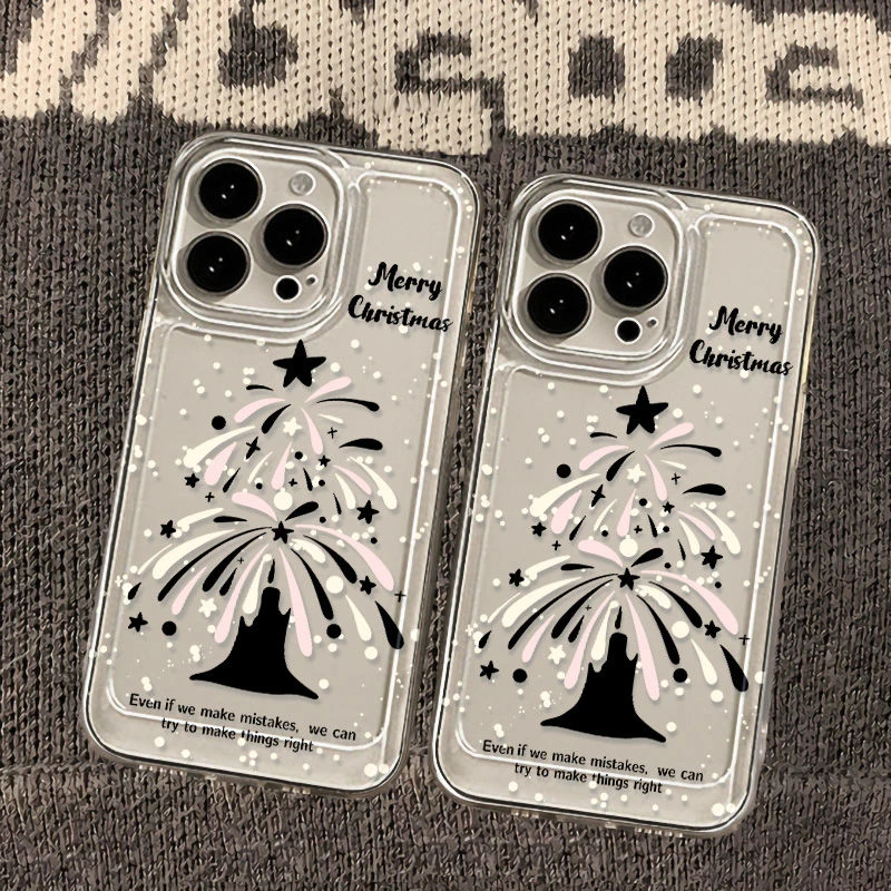 创意烟花圣诞树iPhone15PorMax手机壳苹果14/13软壳12小众11全包