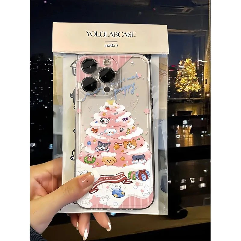 苹果iPhone13/11/12圣诞动物苹果手机壳15/14plus个性透明软壳xs