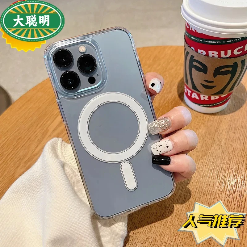 苹果14手机壳磁吸防摔iphone15pro max透明12防摔11防摔全包潮/13