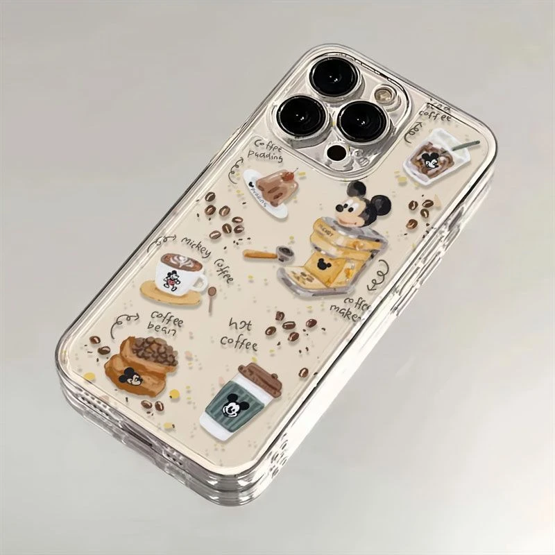 苹果手机壳15promax米奇咖啡机 iphone14plus新款78plus软胶ins风