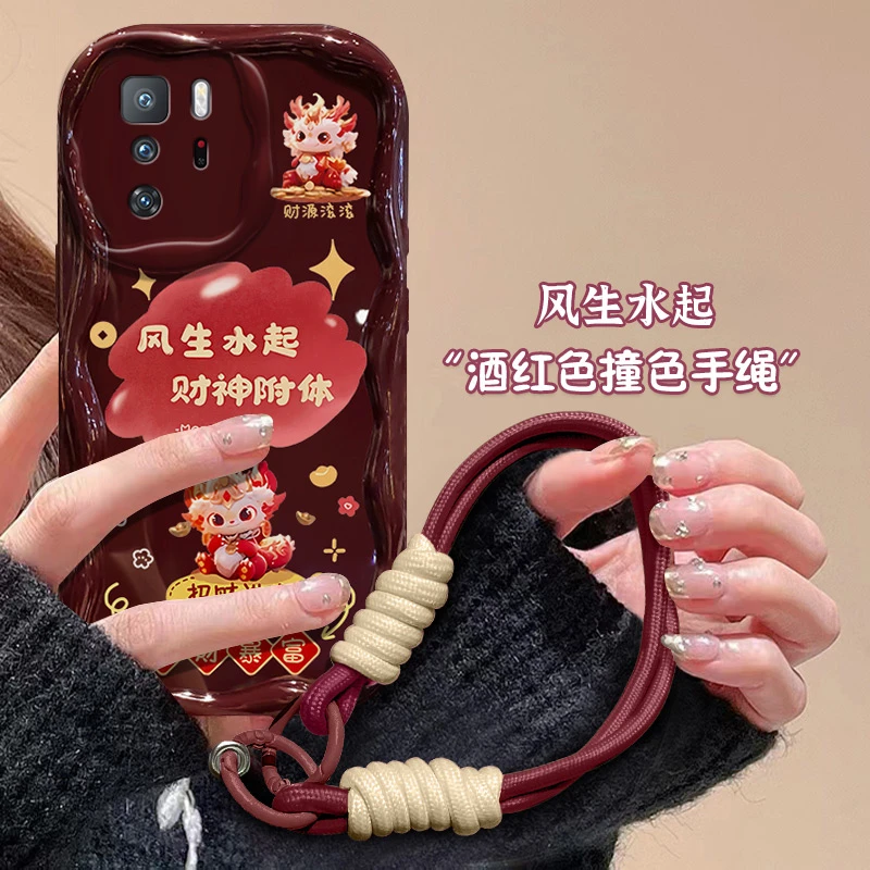 财神附体红米note10pro5g手机壳5g男女软壳潮防摔个性新年款网红