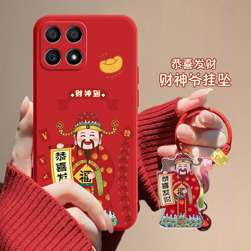 财神爷荣耀x30i手机壳TFY-AN00情侣直边软壳个性创意新年款简约男