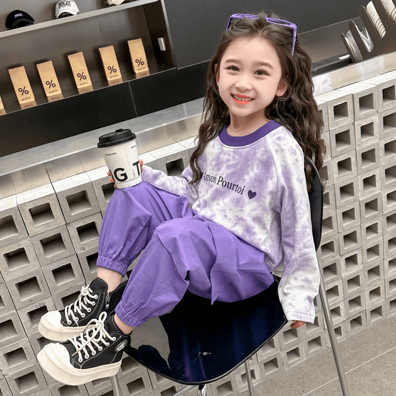 女童休闲套装2024新款儿童装时髦洋气小童网红女孩春装韩版两件套