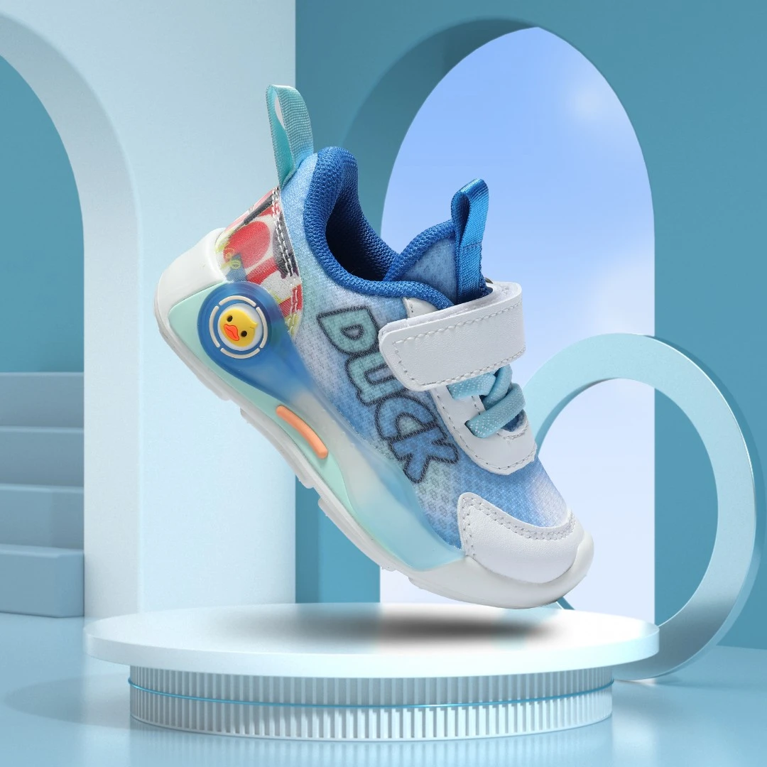 WALNUTDUCK小黄鸭儿童鞋宝宝鞋2023春季新款网面透气软底运动鞋