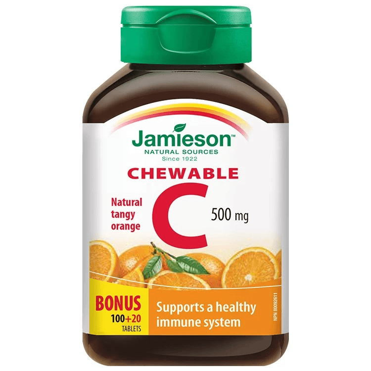 【明星维C】加拿大健美生Jamieson维生素C-橙味咀嚼片 120片/瓶
