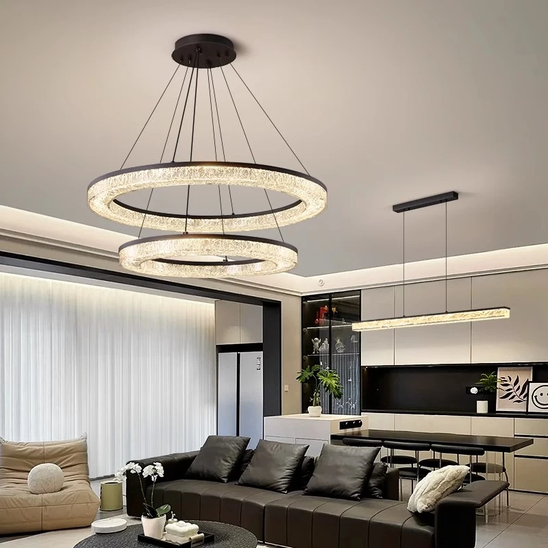 2025新款意式极简客厅灯吊灯轻奢大气高级感现代简约树脂餐厅灯具