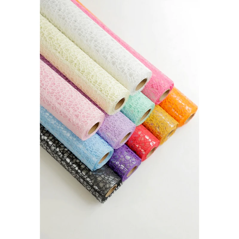 【绿萝】新款水晶提花网 花艺花束包装纱网材料 鲜花包装资材