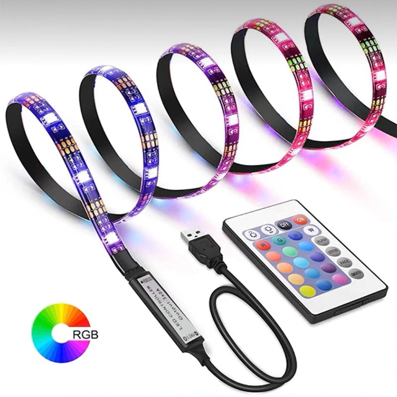 USB灯带电视背景氛围LED装饰RGB变色灯条遥控电竞电脑灯带usb灯带