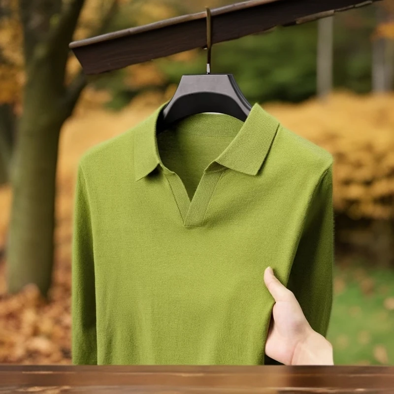 可机洗100春季新款海鸥领羊绒男士高品质山羊绒  针织衫毛衣长袖