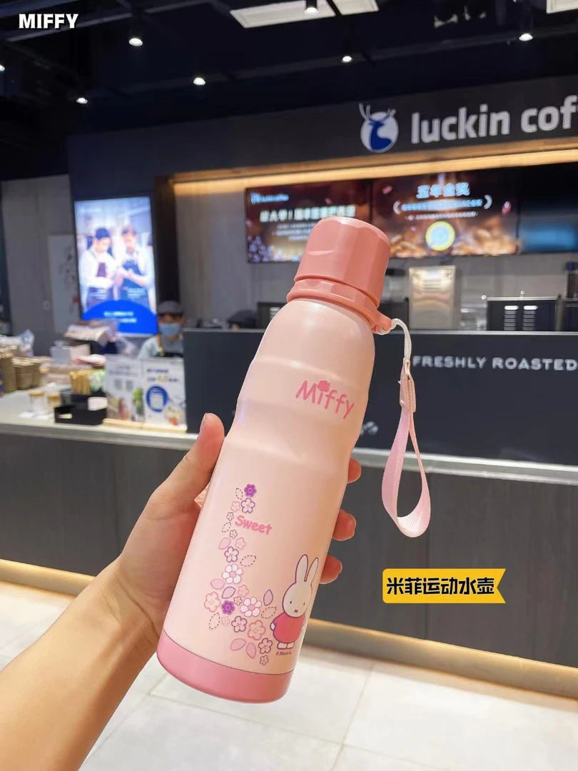 米菲双饮316食品级保温杯学生大容量便携直身运动杯可爱便捷出游