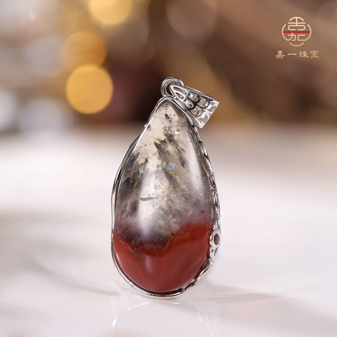 【嘉一珠宝】极光23荆棘玫瑰吊坠不含链(天然水晶多样性发其一）