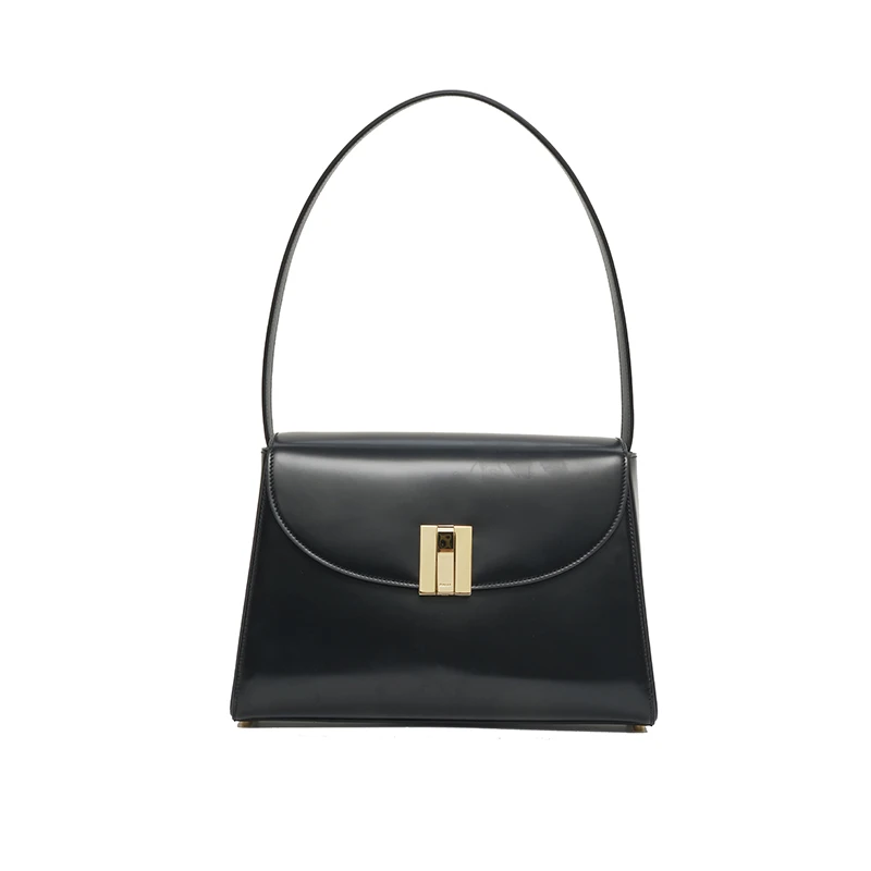 BALLY/巴利女士黑色小牛皮金属扣手提包6308079-PHD