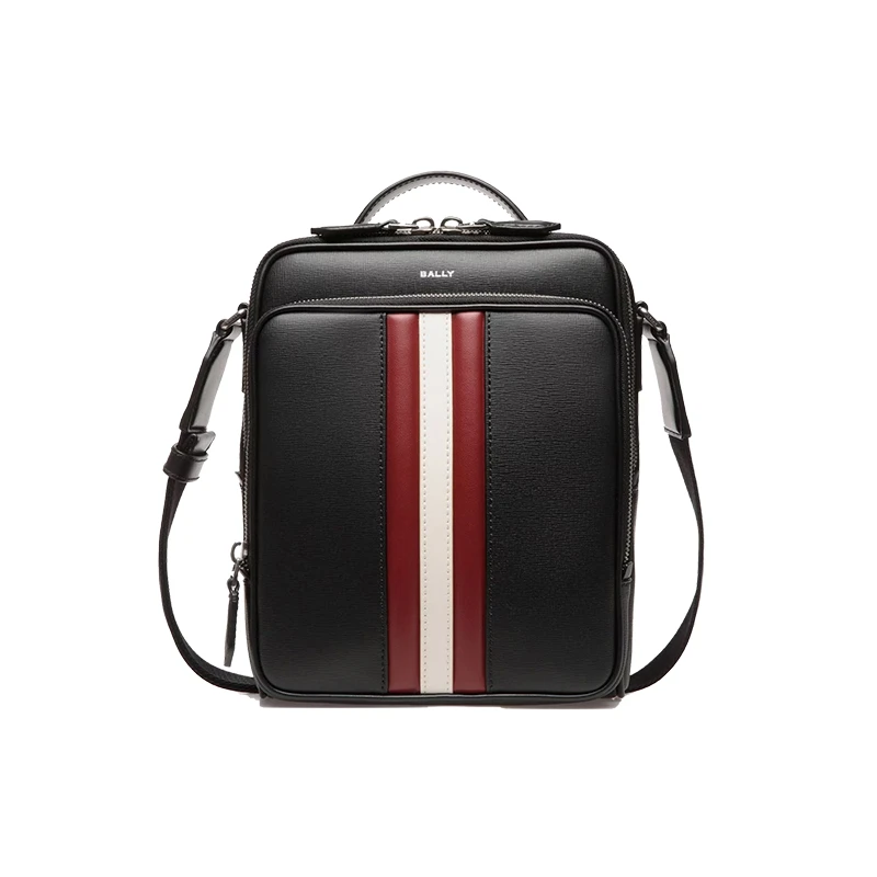 BALLY/巴利男士黑色牛皮单肩包6308448-HZO