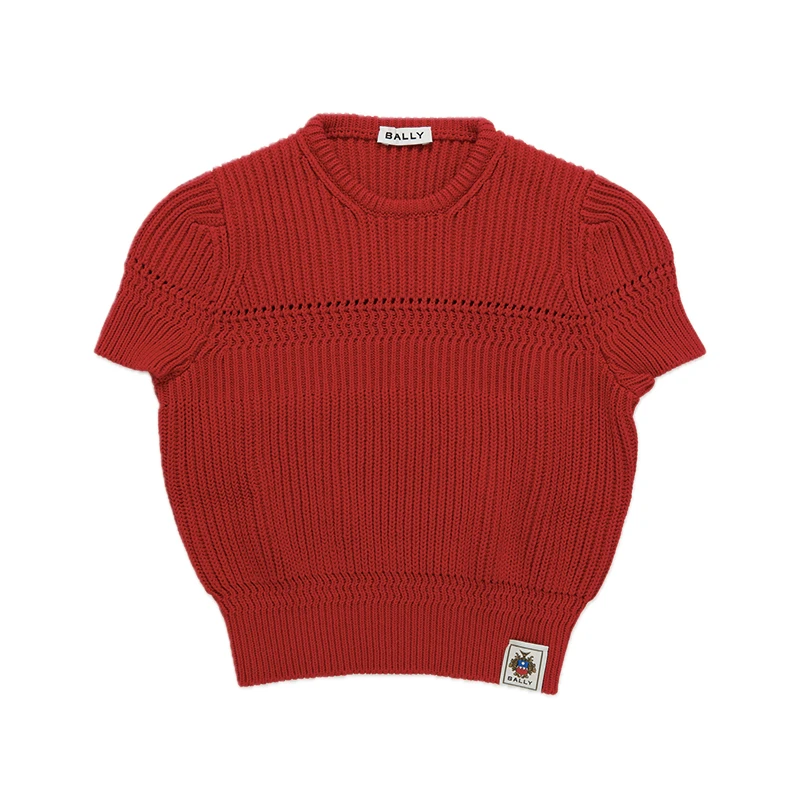 BALLY/巴利（断码）女士红色时尚针织短袖6308287-HZO